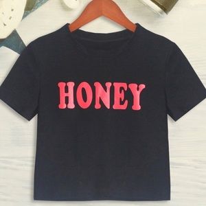 Honey letter crop top